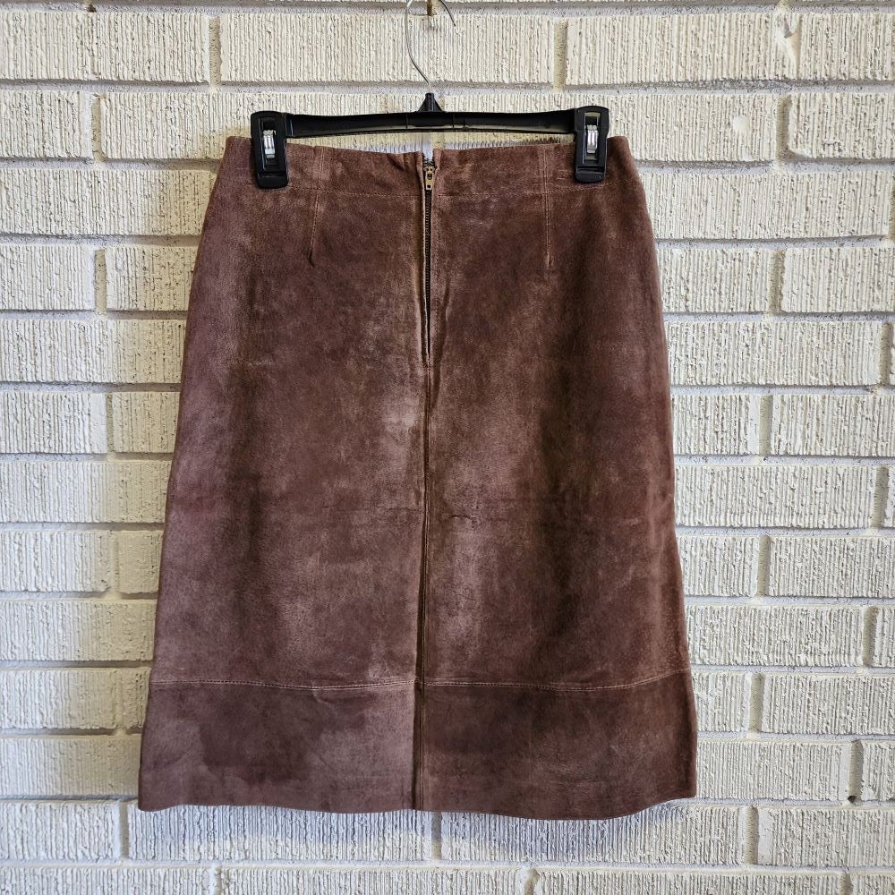 Chocolate Brown Suede Skirt